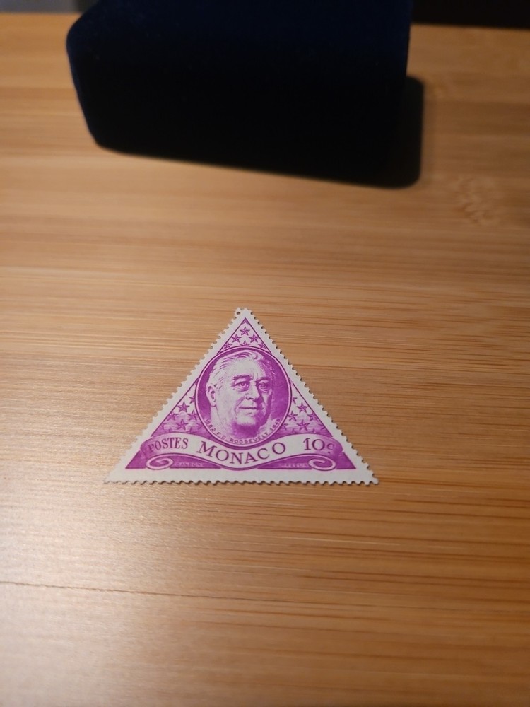 MONACO Stamp - 1946 Franklin Roosevelt Commemorative Triangle