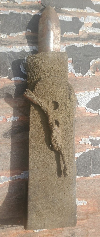 Antique Corn Husking Peg Hook Leather Palm Loop Primitive Farm Tool