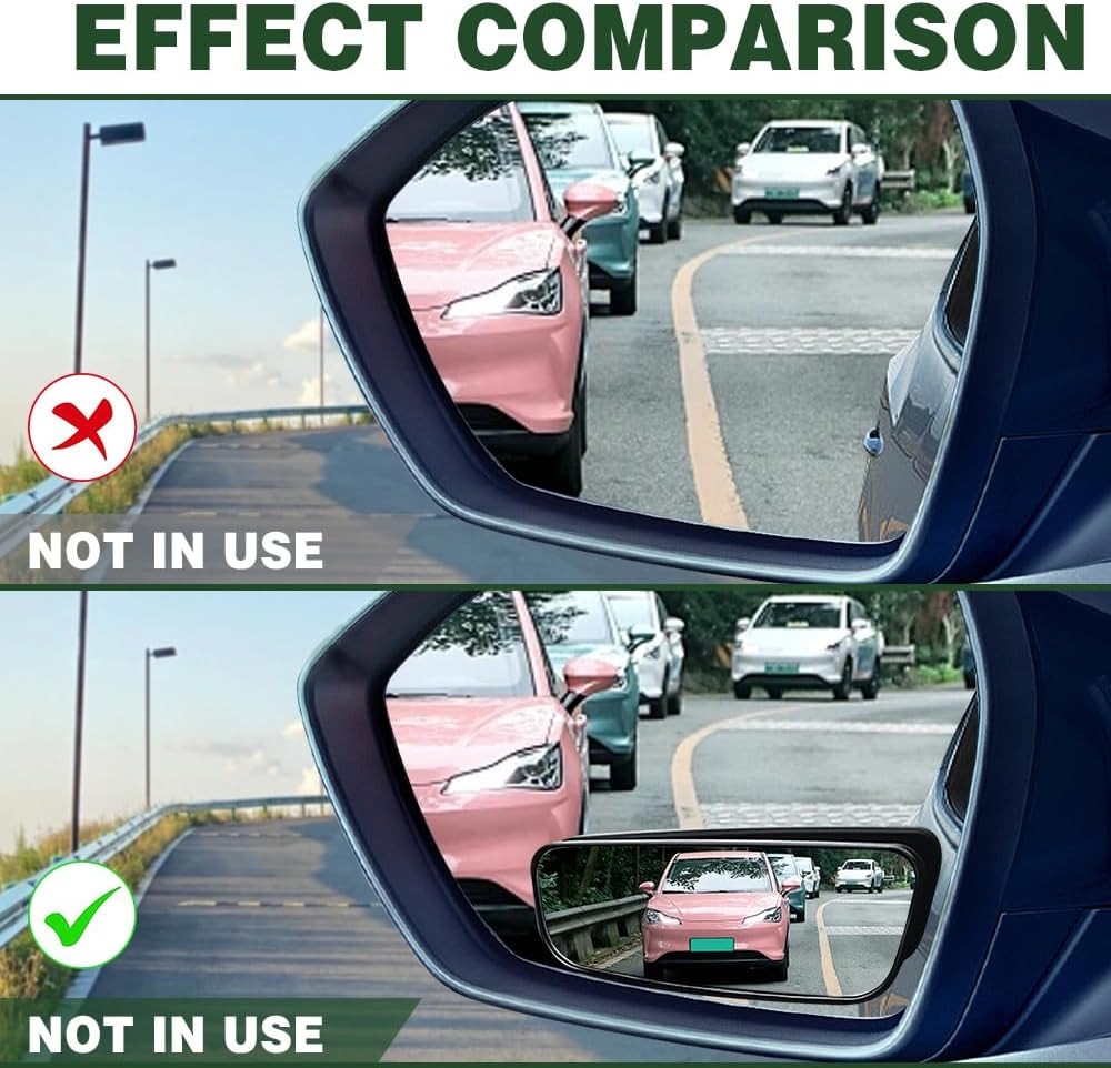 2PCS Blind Spot Mirror, HD Convex Wide Angle Looking Glass, Rectangular Wide Ang