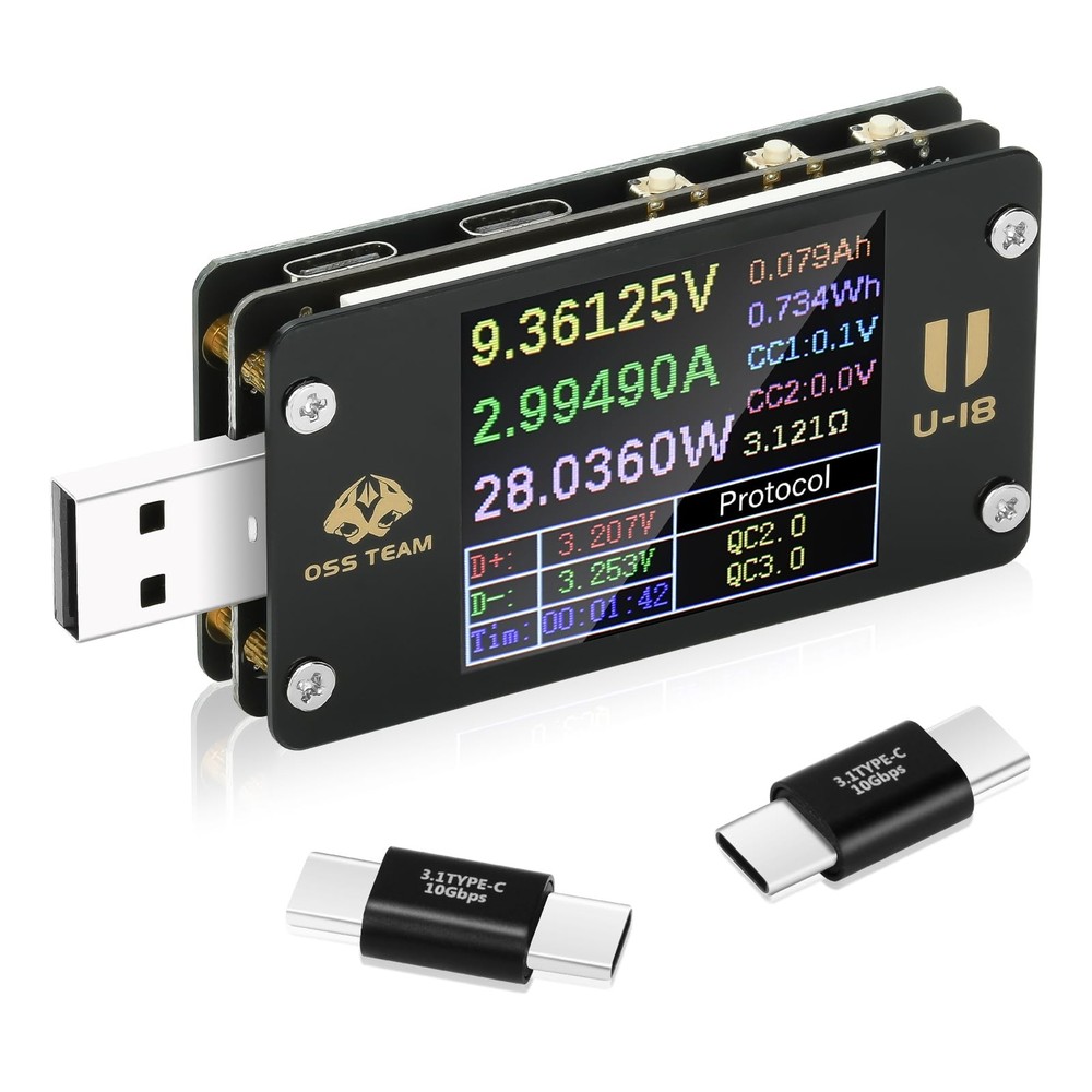 2 in 1 Type C USB Tester USB Multimeter USB C Power Mester Tester USB-C Teste...