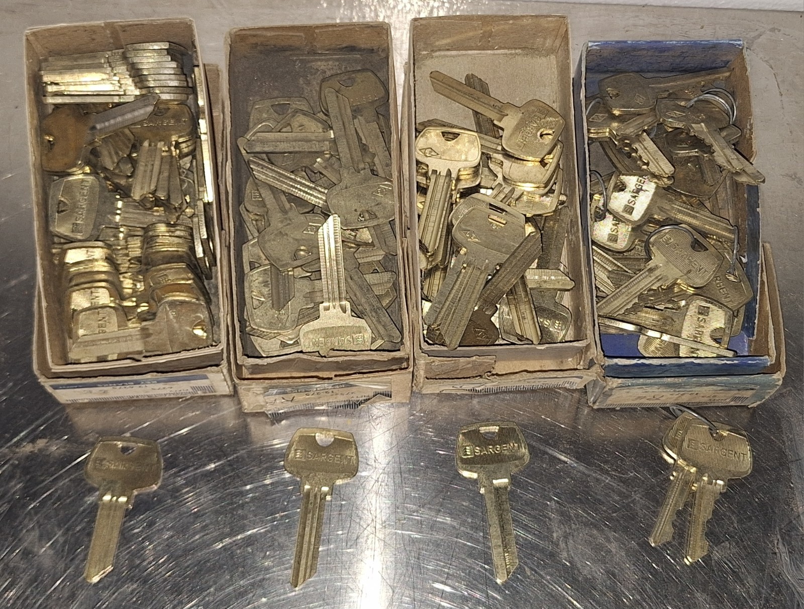 Large Lot of Key Blanks Sargent 8 Boxes Assorted Types 300 + N.O.S.