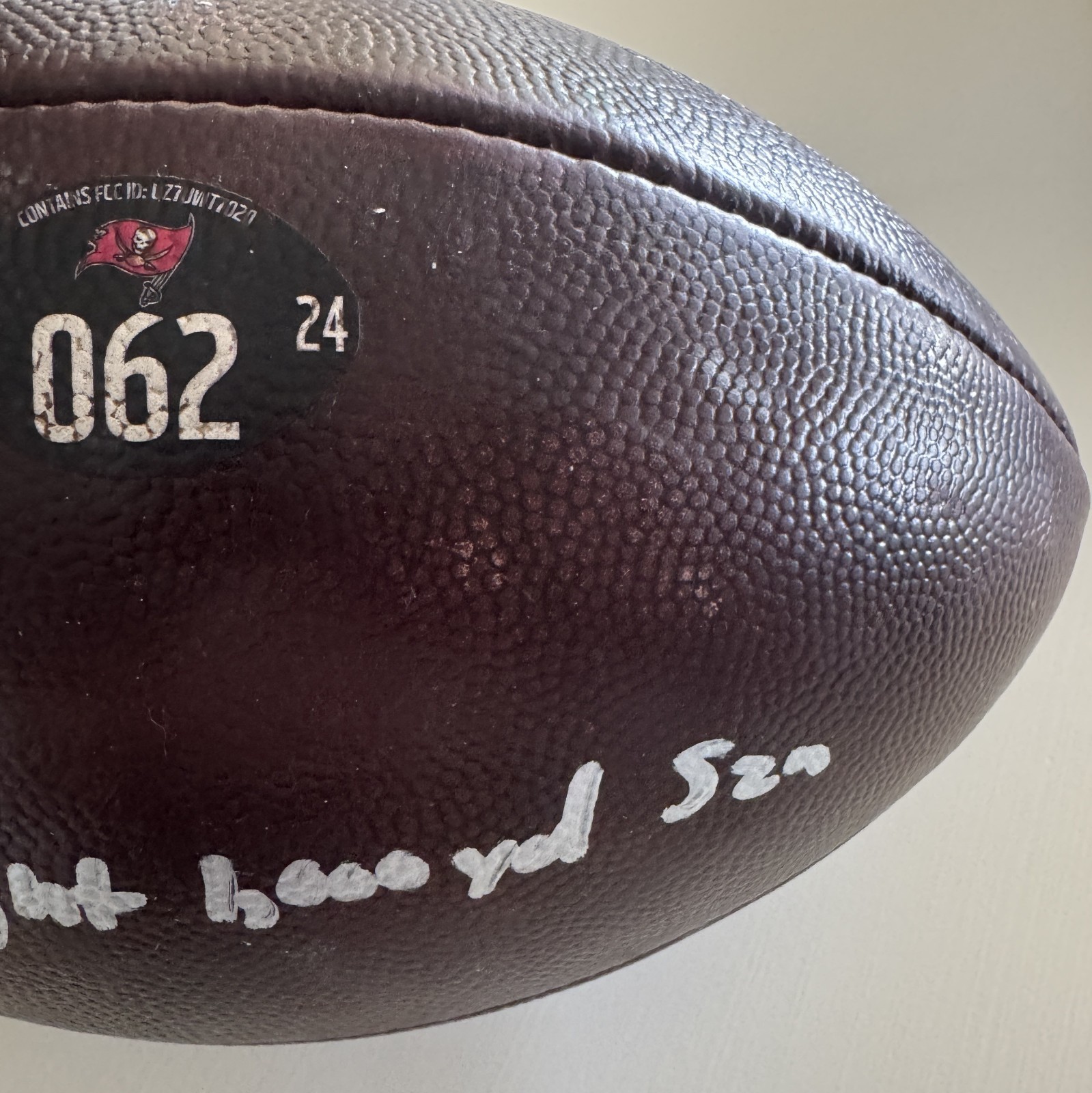🏈Mike Evans GAME-USED💪Signed +Inscribed Ball Tampa Bay Buccaneers 24-25 Season