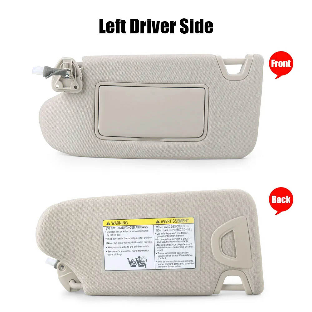 Beige Left Driver Side Sun Visor w/ Light For Nissan Altima 2013-18 96401-3TA2A