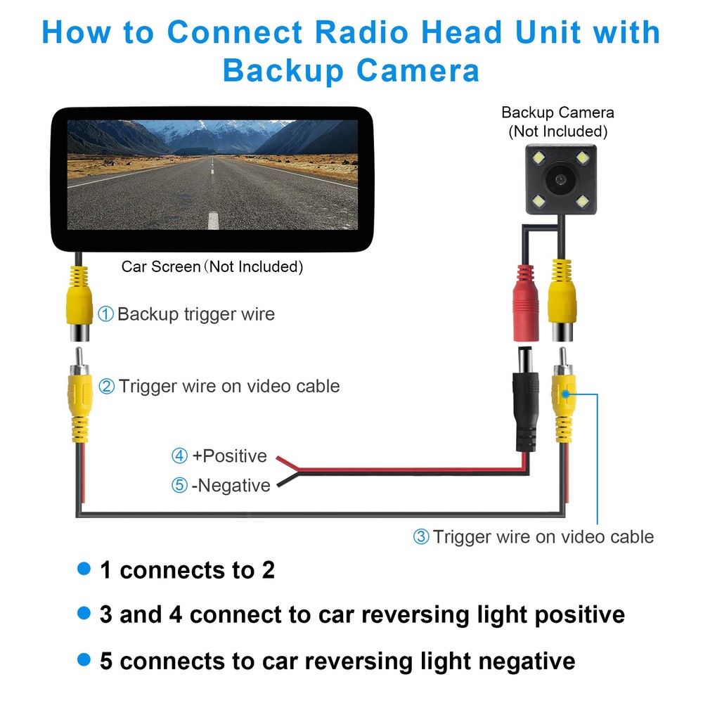 33FT RCA Reverse Rear View Backup Parking Camera Video Extension Cable Wire Cord