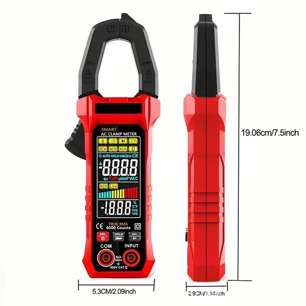 TS601 Fully Automatic Clamp Meter for AC DC Voltage Current Resistance Temp