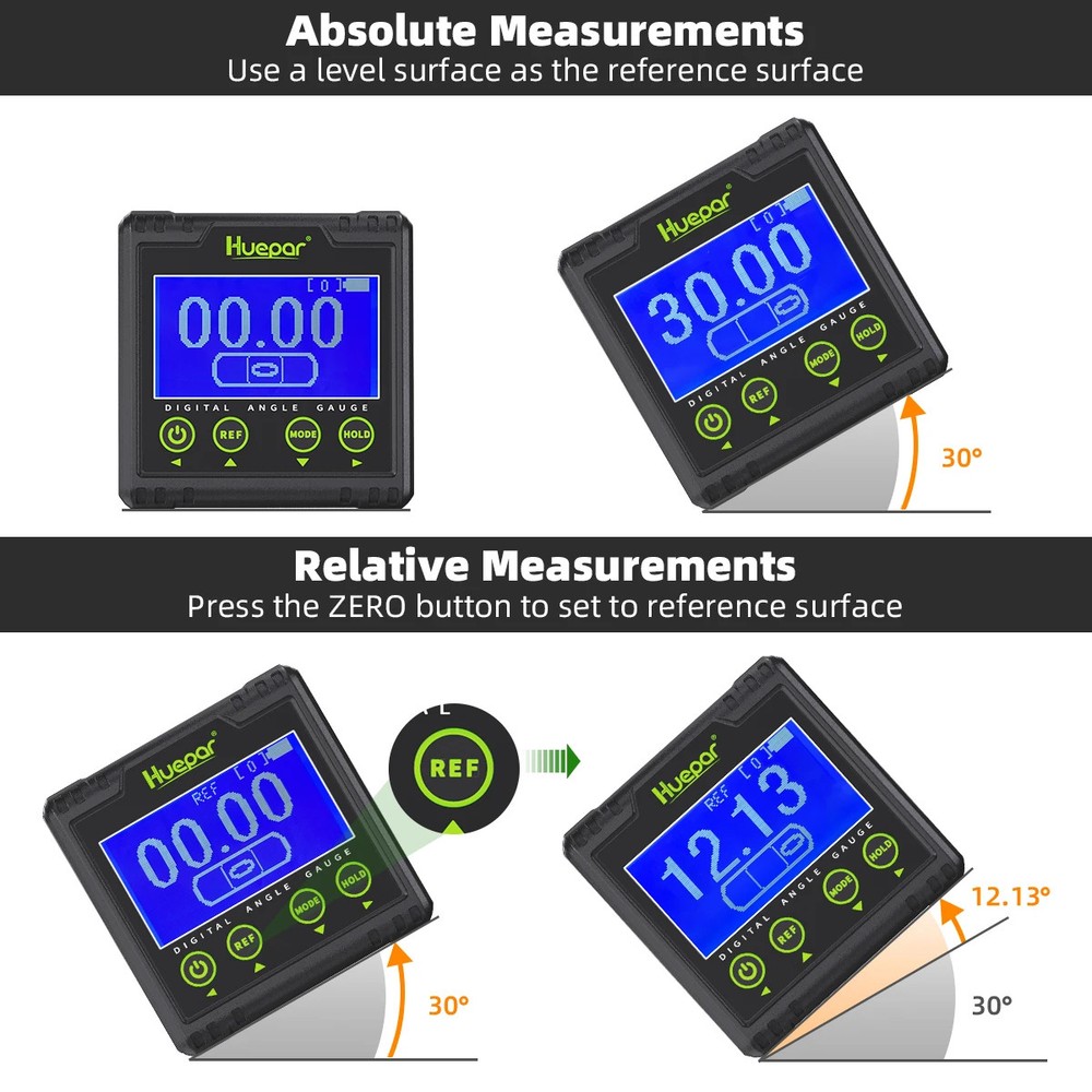 Digital Angle Gauge Electronic LCD Inclinometer Bevel 360° Measuring Protractor