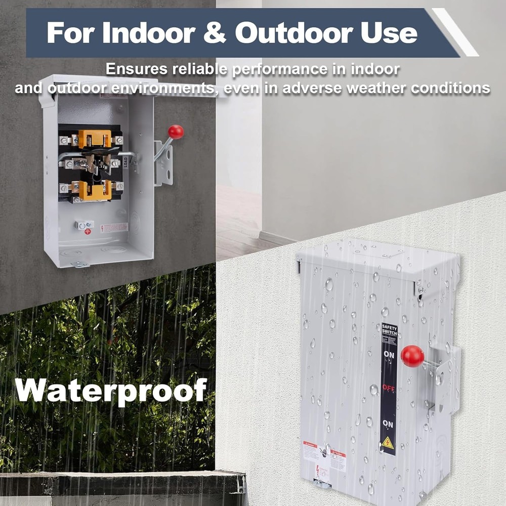 100A Generator Transfer Switch, 24000W Universal Double Throw Safety Switch, 120