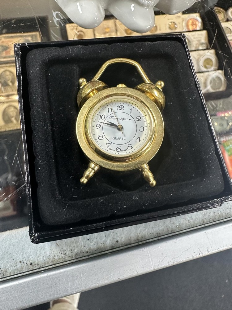 VTG Mini Solid Brass Mini Quartz "Times Square" w Box