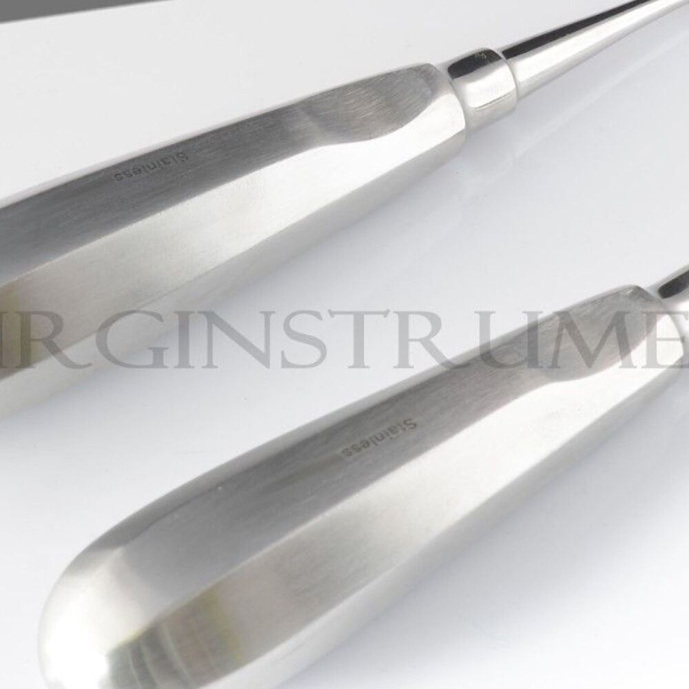 2 Pcs Right Left Dental Extracting Extraction Root Barbed Edge Serrated Elevator