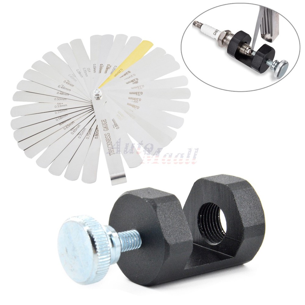 Universal 14mm Engine Spark Plug Gap Tool Gapper Gapping Caliper & Feeler Gauge