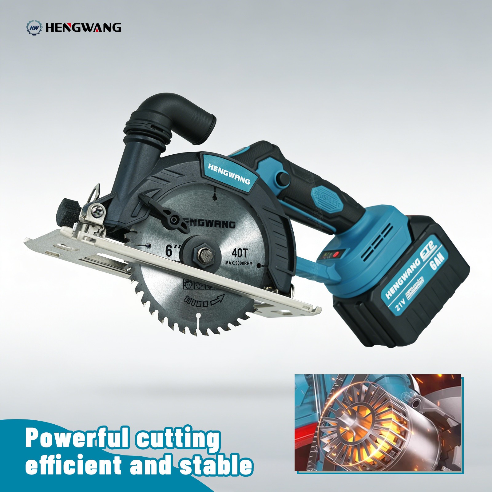 21V 6-1/2 inch Cordless Circular Saw with Two Batteries Two saw blades brand new