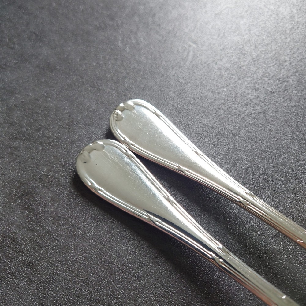 Christofle Rubans 2pcs Silverplate Flatware Dessert Fork Excellent