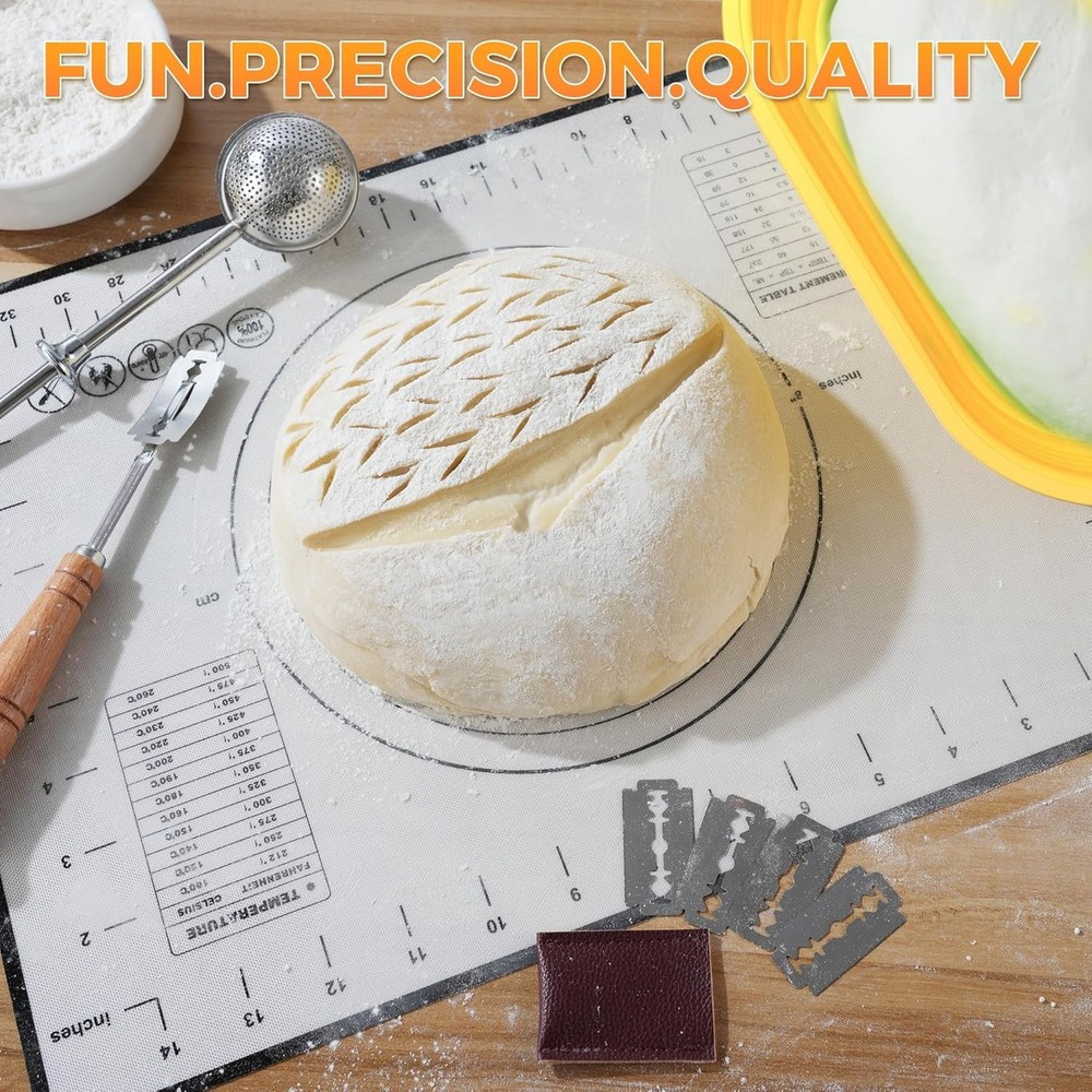 Complete Sourdough Bread Making Kit - 34oz Starter, Tools & Recipe Book Included