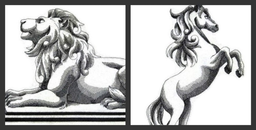 Stately Lion Patch | Black & White