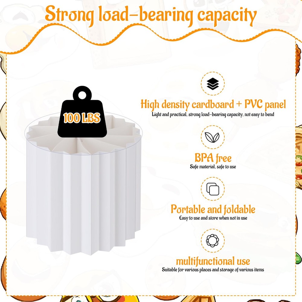 6 Pcs Buffet Risers Food Display for Buffet Table, Acrylic Foldable Cardboard...