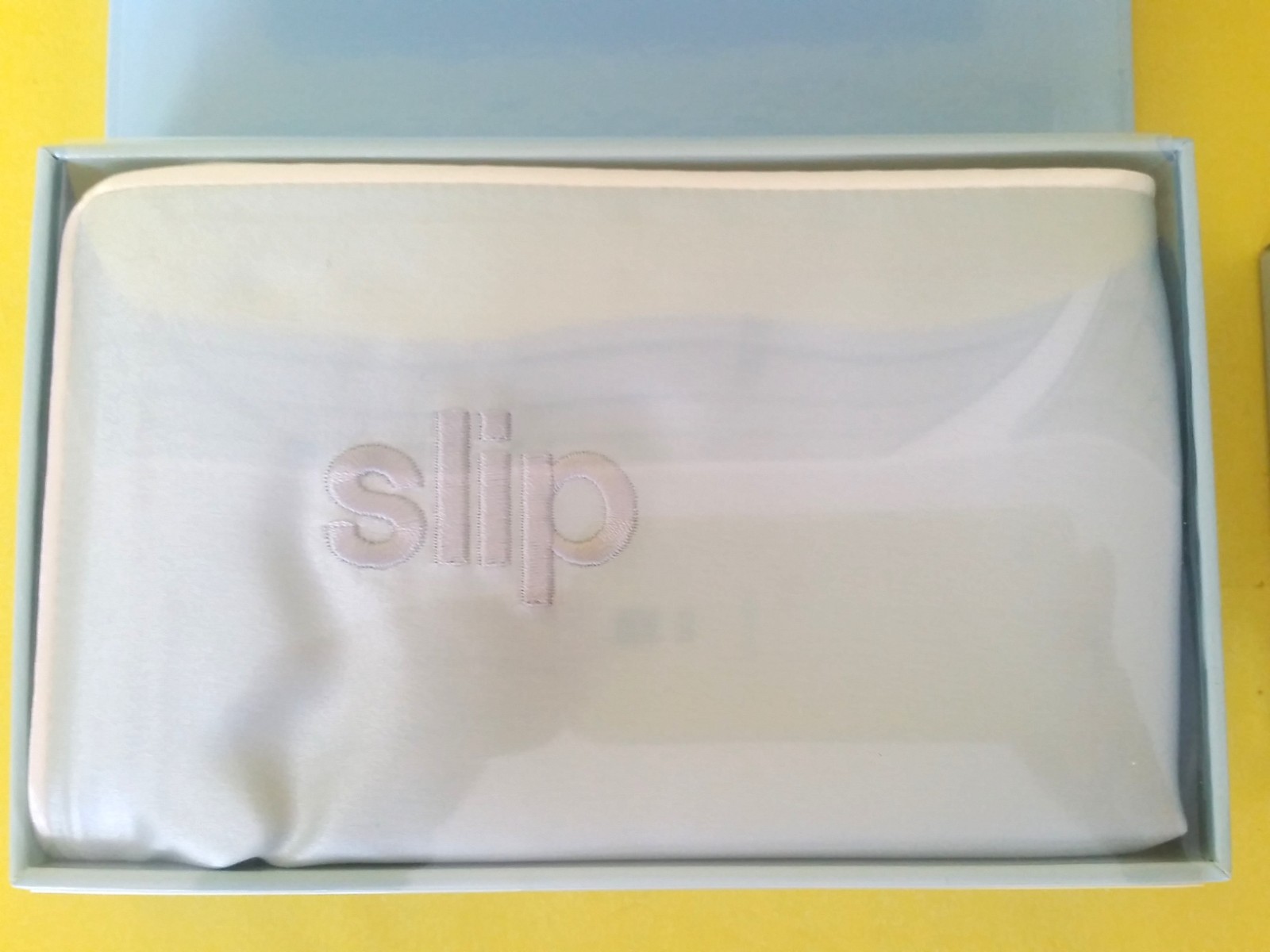 NIB) slip pure silk pillowcase SEABREEZE BLUE Queen (20X30) small scrunchie set