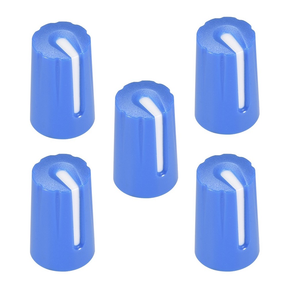 5pcs,D type 6mm Potentiometer Knobs For Guitar Volume Tone Knobs Blue White