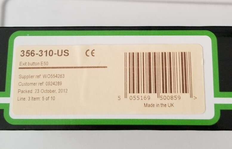 Paxton Access Exit Button Access Control 356-310-US