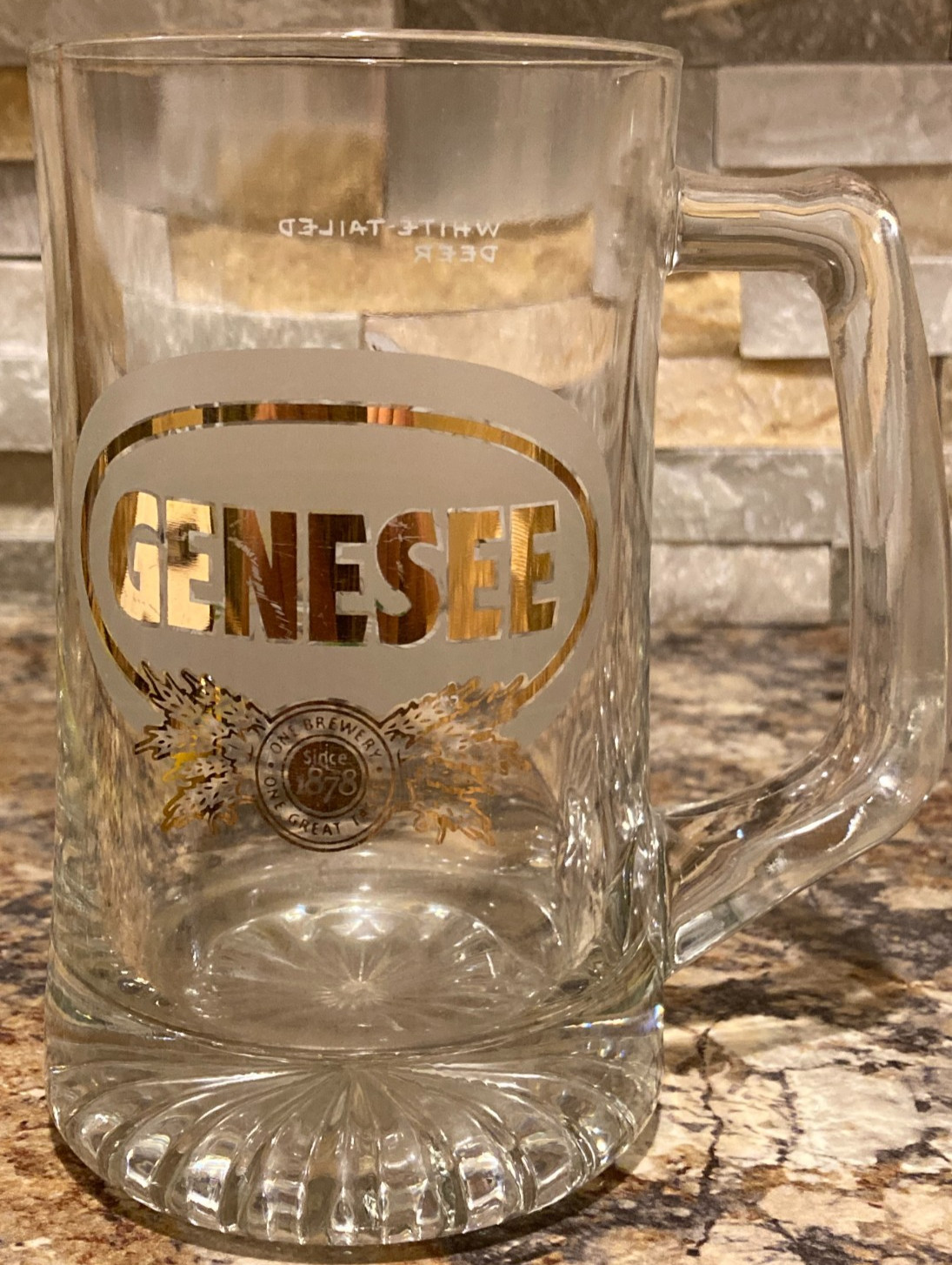 Genesee Glass Beer Mug "White-Tailed Deer" ~ Whitetail Deer / Buck