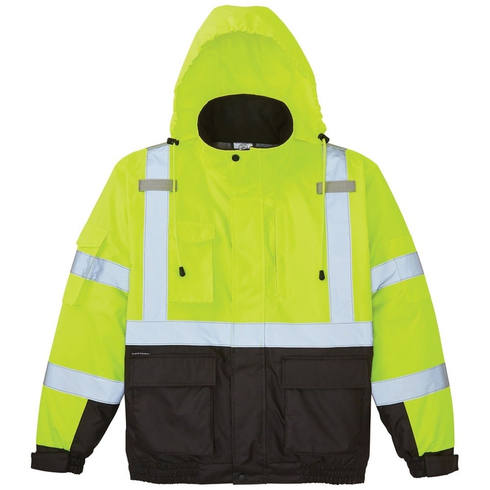 Klein Tools 60364 Hi-Vis Winter Bomber Jacket Large ANSI Class 3