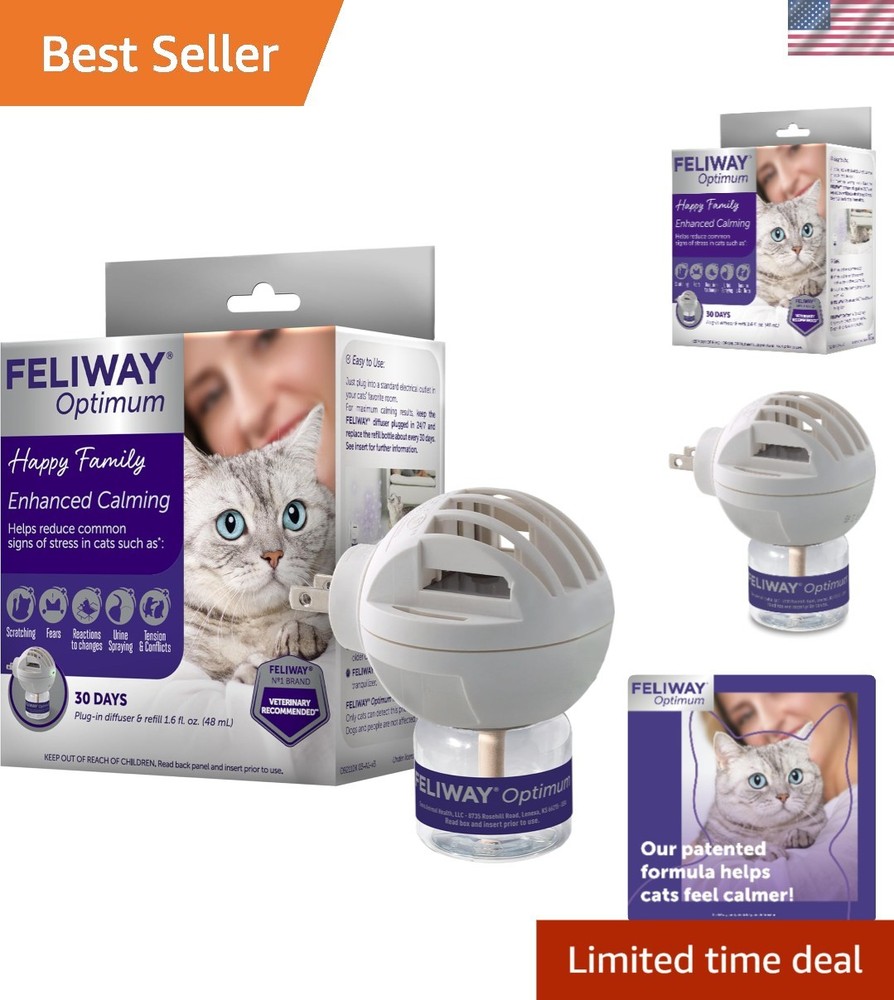 48ml Pheromone Diffuser Starter Kit - Silent Cat Calming for Stress Relief