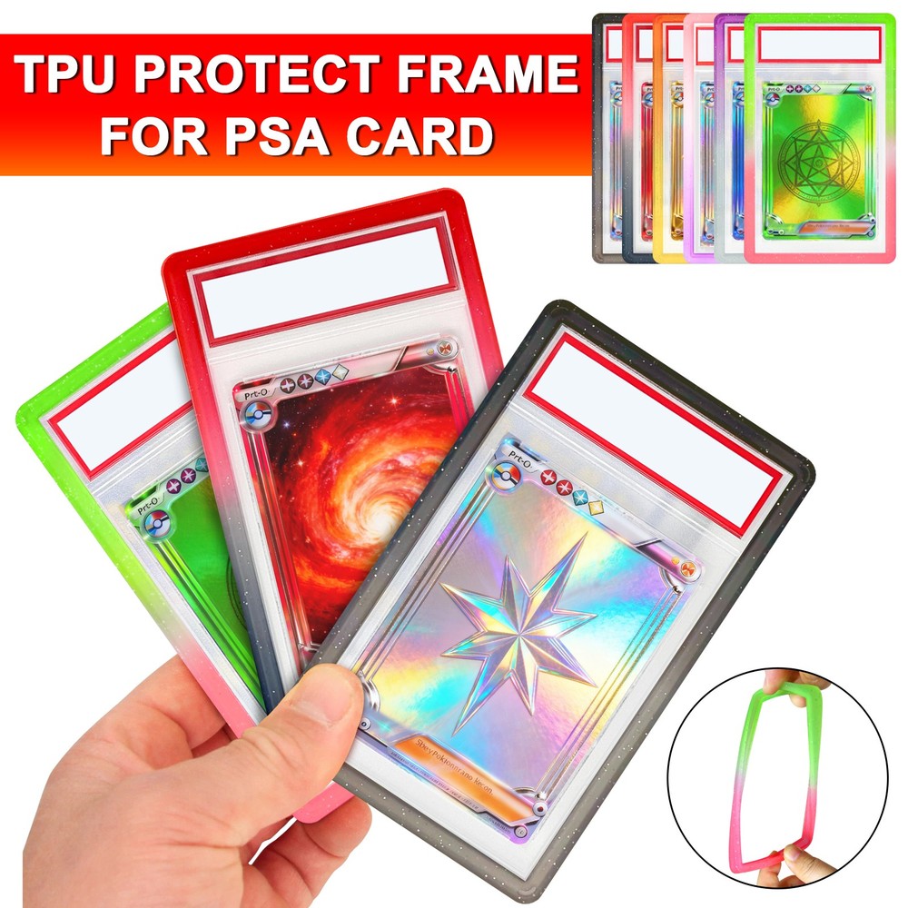 For PSA Graded Card Slab Bumper Guard Protector Skin TPU Stackable Gradient USA