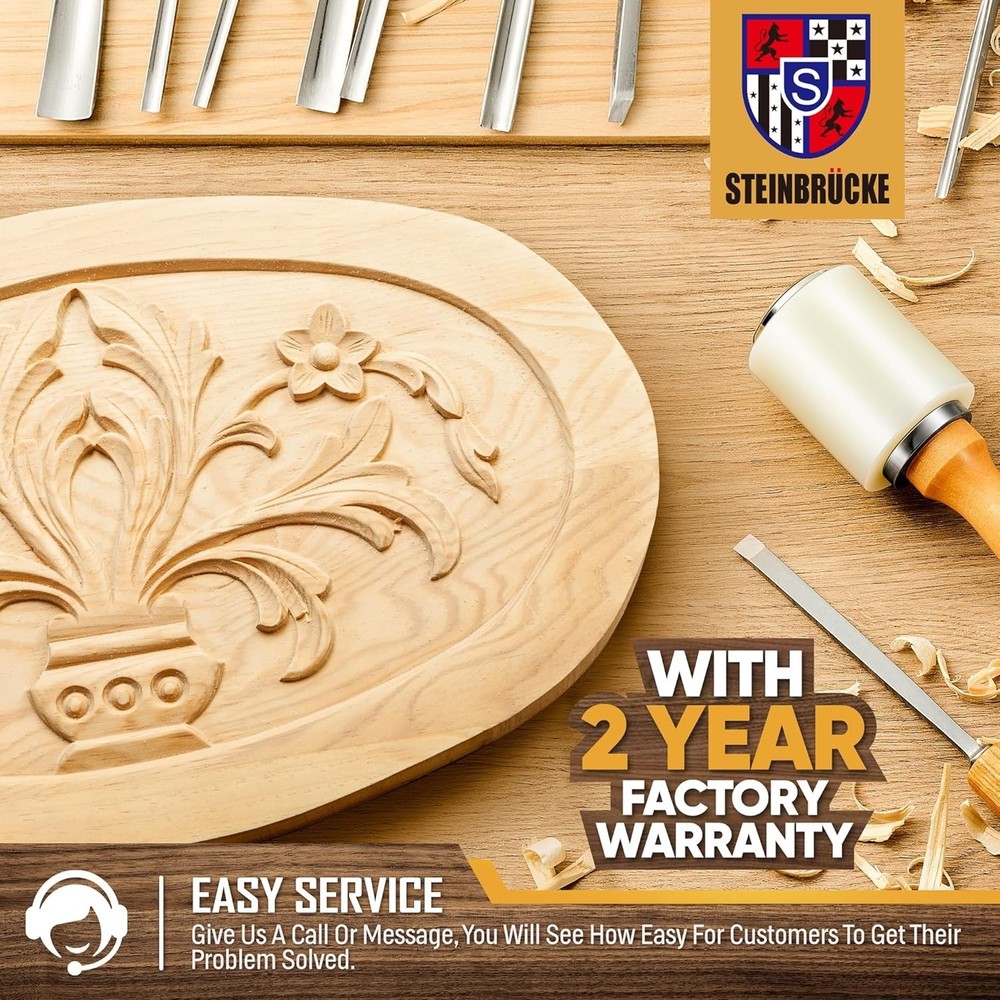 NEW Wood Carving Kit 12 Chisels Mallet Gouges Whittling Knives Canvas Case