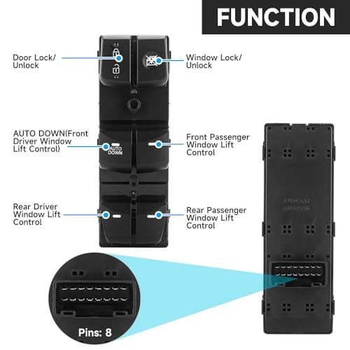 Left Driver Side Master Power Door Window Switch - Compatible for Hyundai