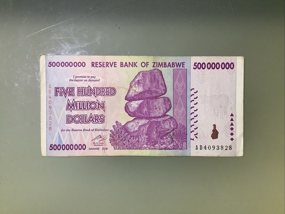 Zimbabwe 500 Million Dollars 2008 Circulated