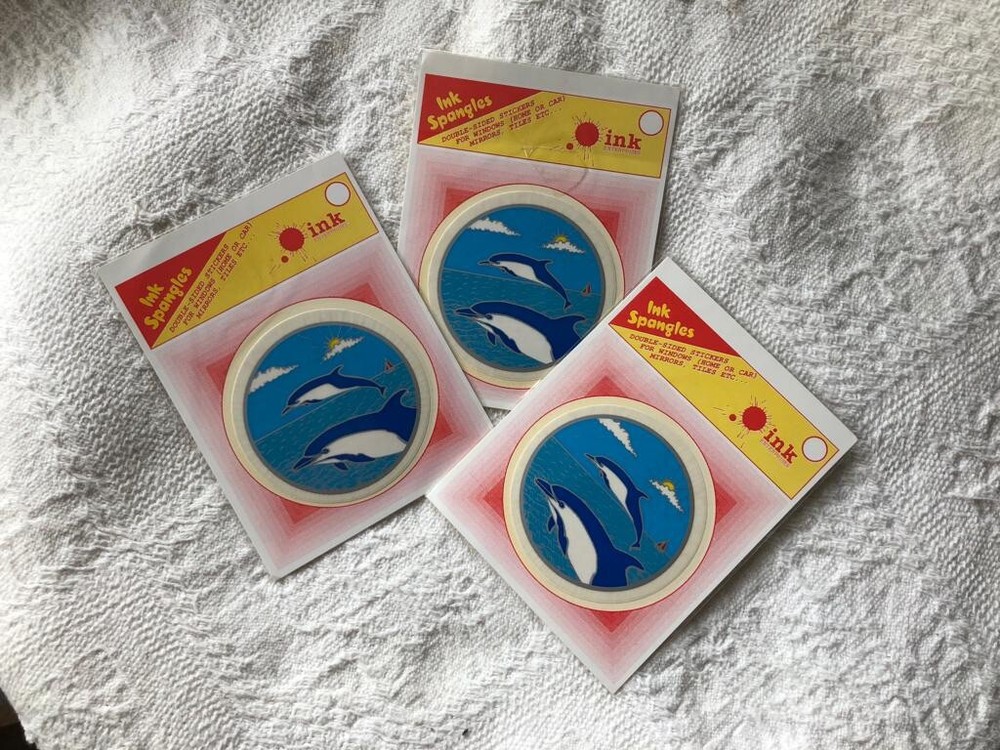 Three Dolphin Ink Spangles Window Sticker Ink Enterprises New Unopened