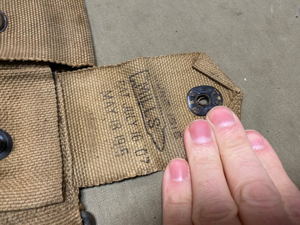 ORIGINAL WWI WWII US ARMY M1903 INFANTRY COMBAT FIELD 10 POCKET AMMO BELT-MILLS