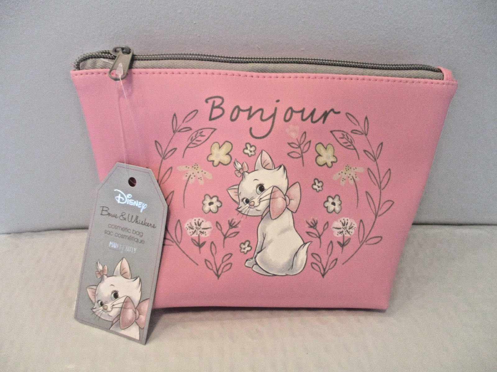 Disney The Aristocats Marie Pink Bonjour Cosmetic Bag NWT