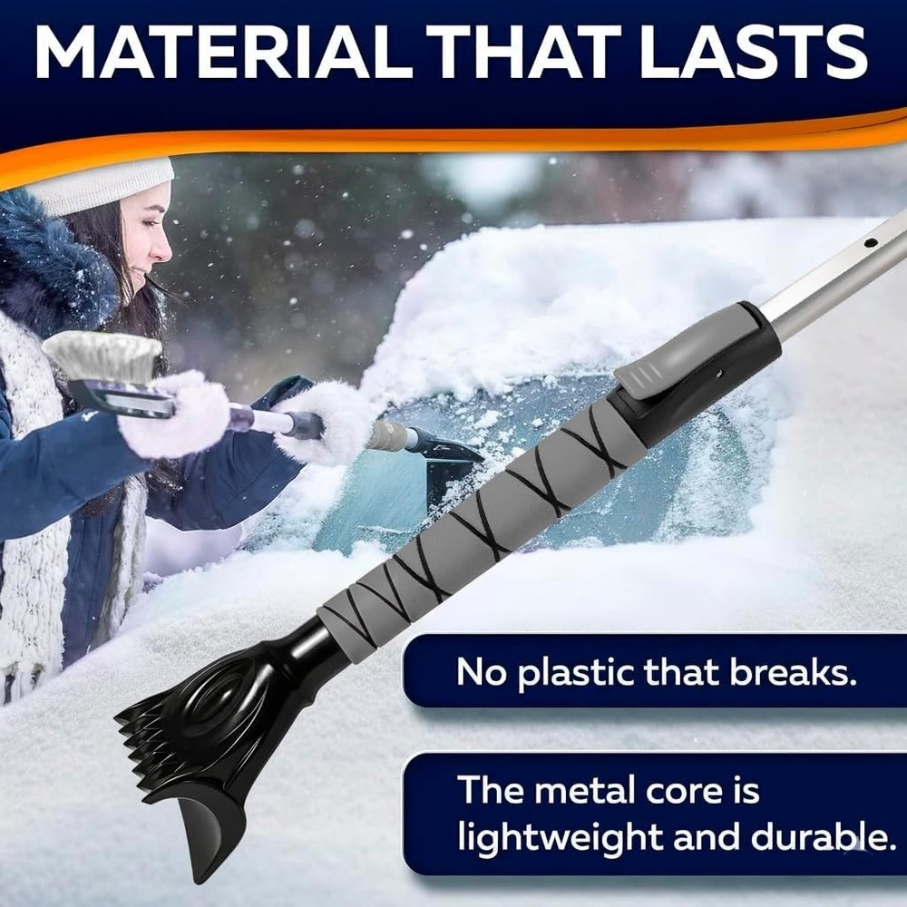Compact & Lightweight Ice Scraper with Foam Grip - Convenient Snow Remover