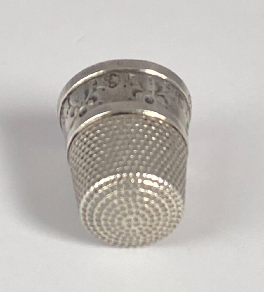 Antique 2x c1910 Solid Silver Thimbles One by U.S.A Simon Brothers & Other