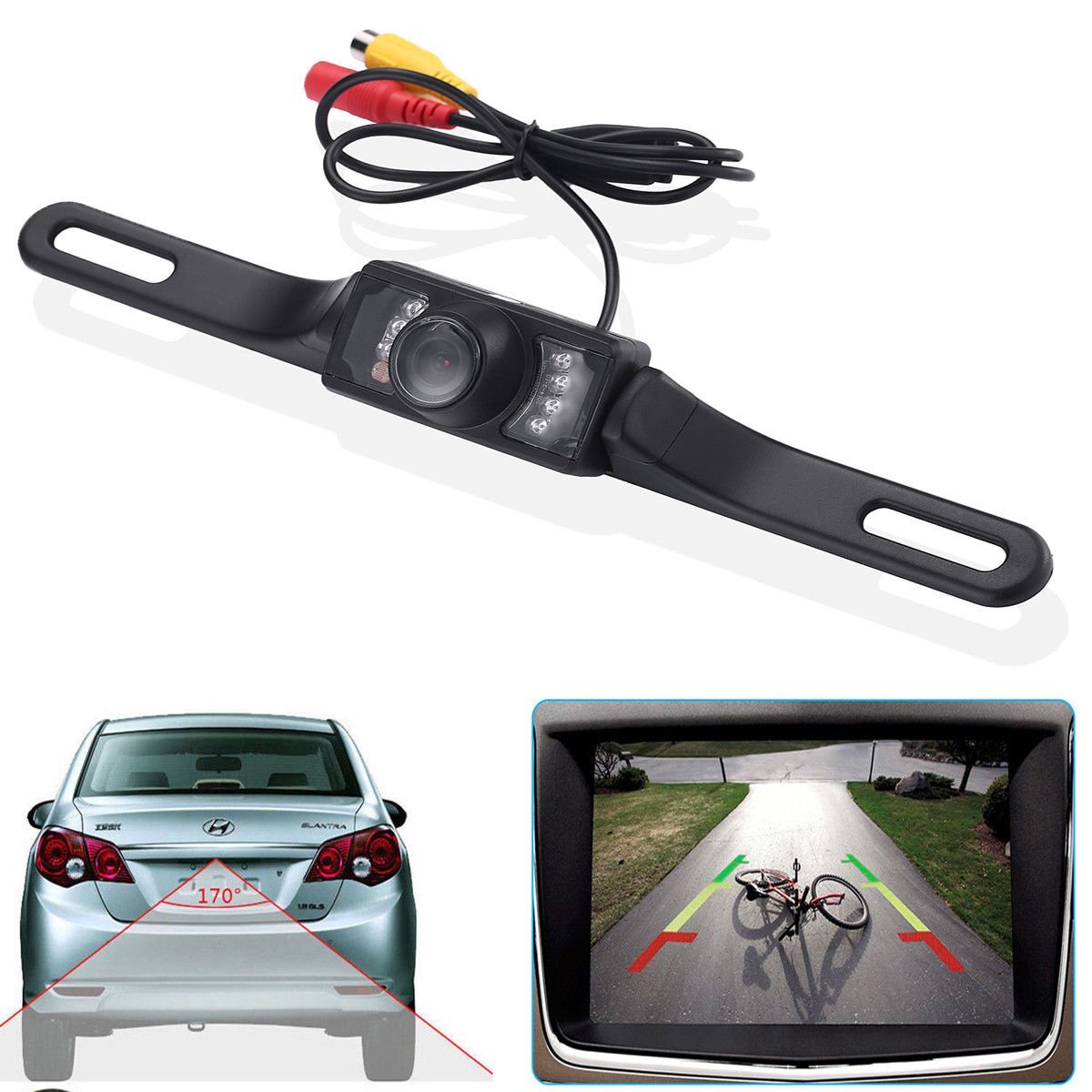 CMOS Car Rear View Backup Parking Reverse Camera Back HD Vision Waterproof 7 LED