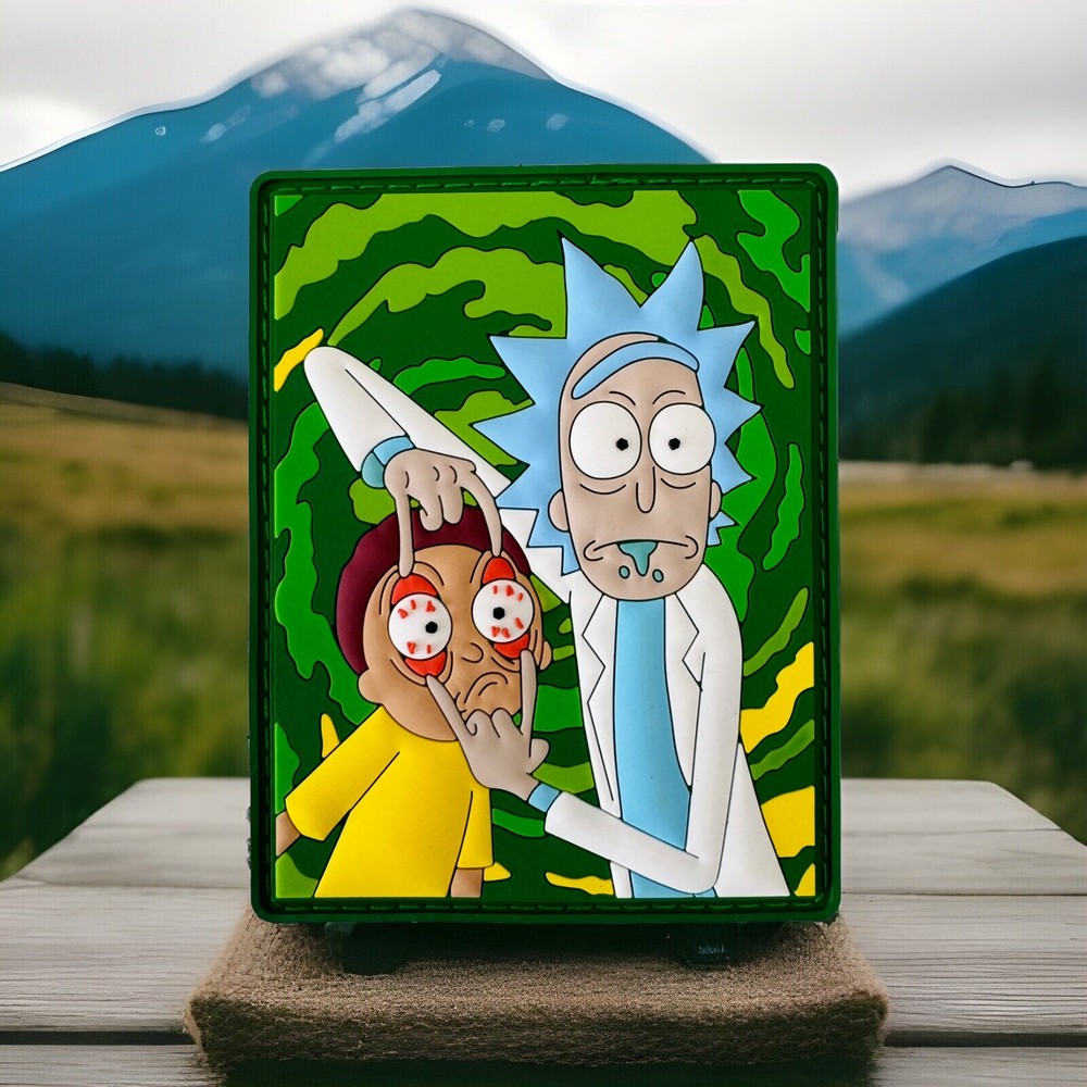 Rick And Morty Rubber PVC Hook/Loop Morale Patch Funny Patch