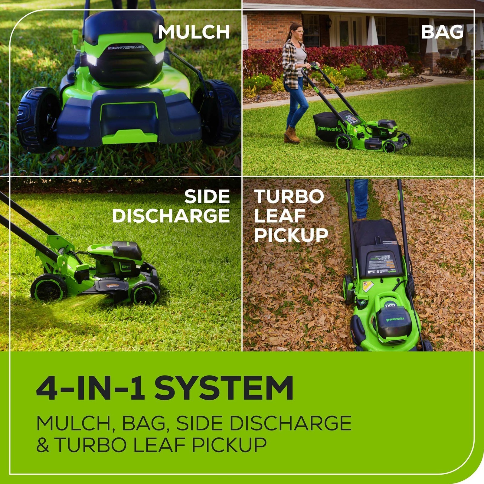 Greenworks 60V 22 inch Self-Propelled Lawn Mower w/ 8Ah Battery and 6A Charger