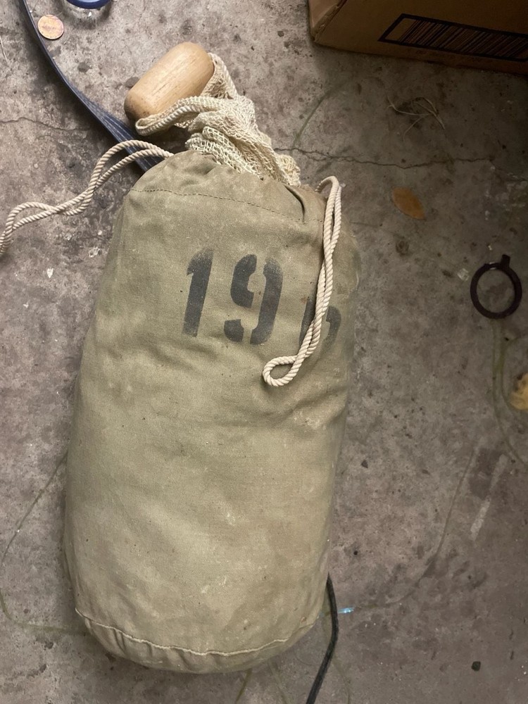 Original WWII U.S. Army 20-Man Cooking Utensil Mess Kit Canvas Bag