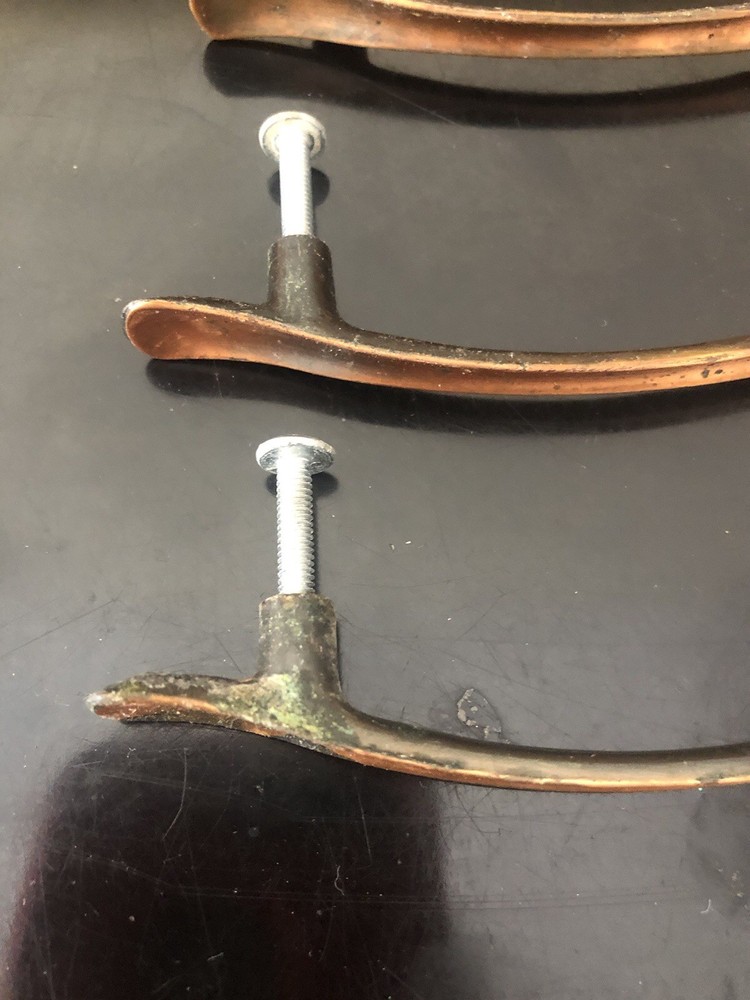Mid Century Copper Coated Metal Cabinet Pulls