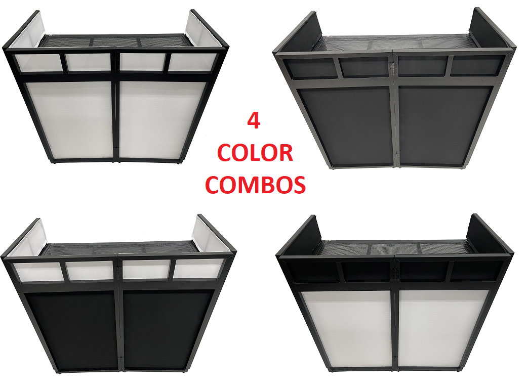 Large 46" Wide DJ Event Facade White/Black Scrim Booth+ Upper/Lower Color Mixing