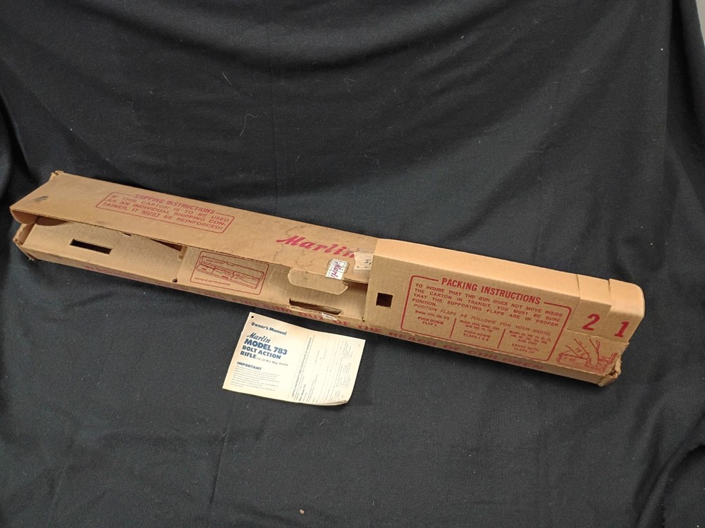 1986 Marlin Model 783 BOX AND MANUAL ONLY!