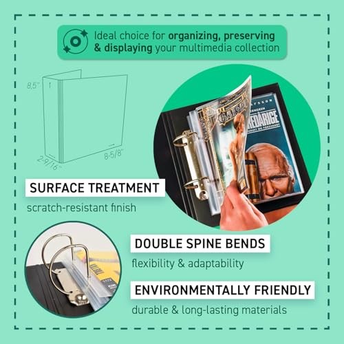 DJOIS by - CD & DVD 2-Ring Binder - Durable CD & DVD Storage - Durable 4