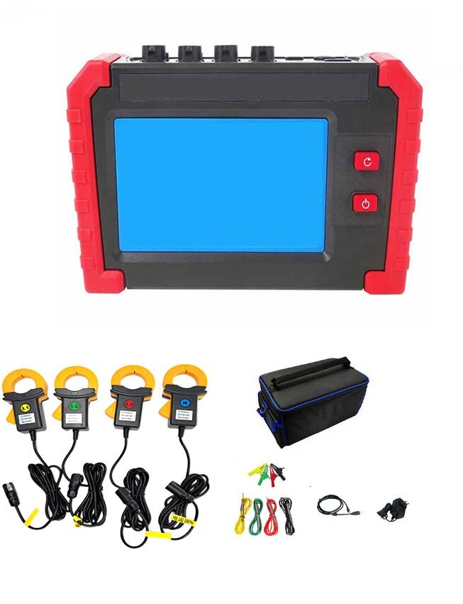 Three Phase Power Quality Analyzer with 4pcs Current Clamps Range 0.1A~100A