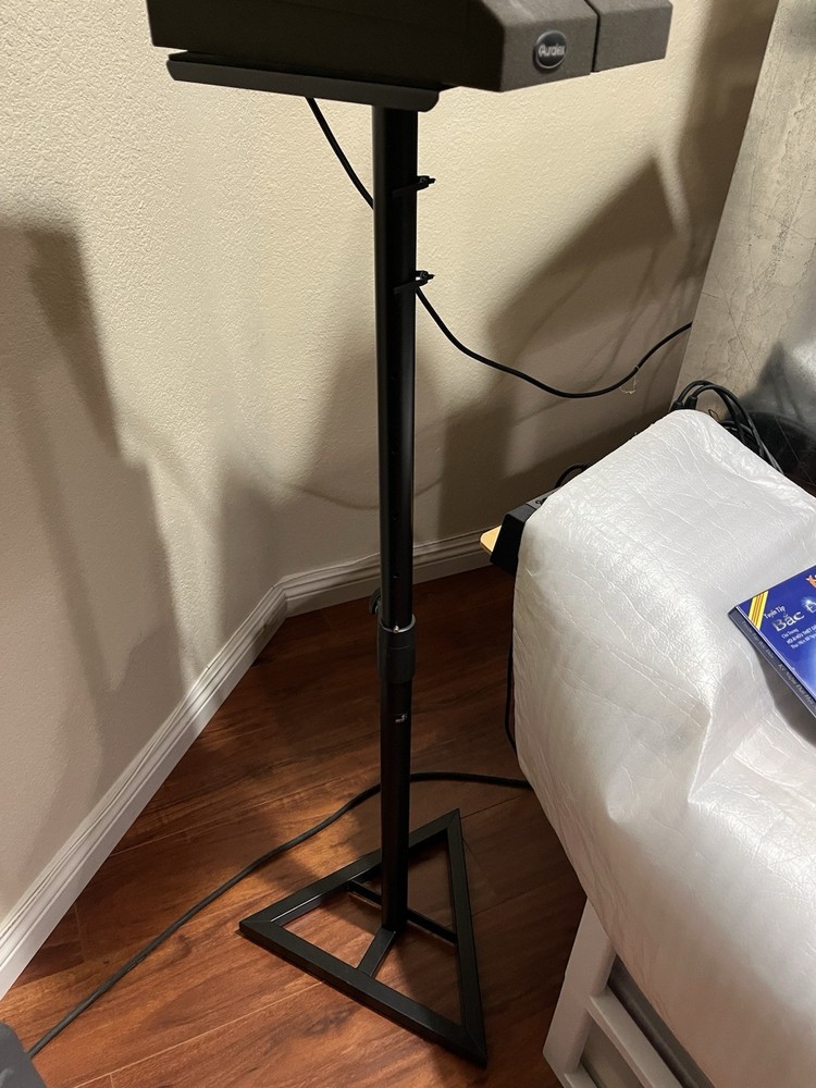 Auralex Adjustable Height Black Speaker Stand with Triangular Base