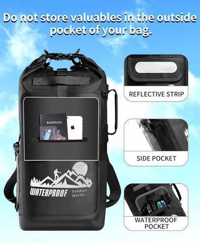 IDRYBAG Dry Bag Backpack 20L, Black