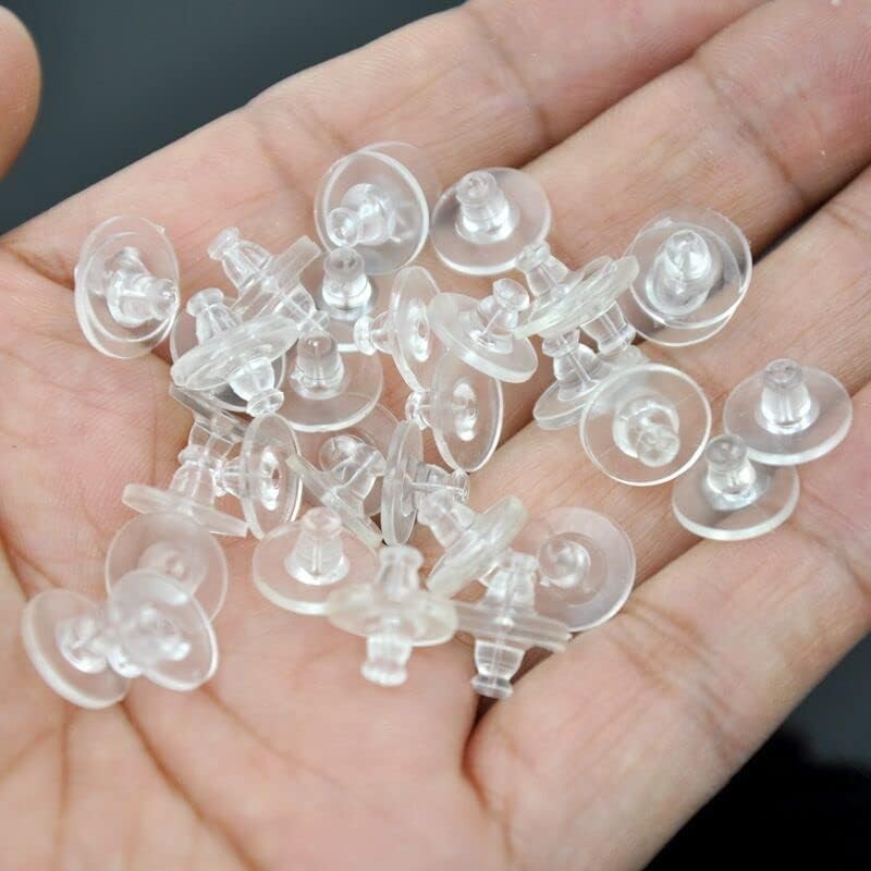 Rubber Earring Backs 100PCS Soft Clear Hypoallergenic Studs Replacement Set