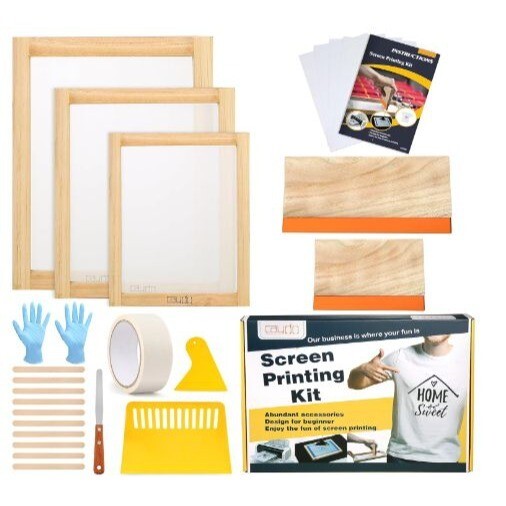Caydo 23 Pc Screen Printing Starter Kit & Speedball Fabric ScreenPrinting Bundle