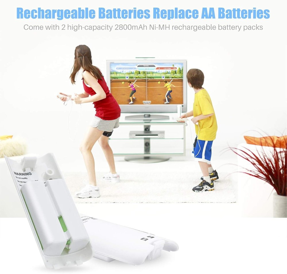 2/4 Rechargeable Batteries Pack+ Charger Dock For Nintendo Wii Remote Controller