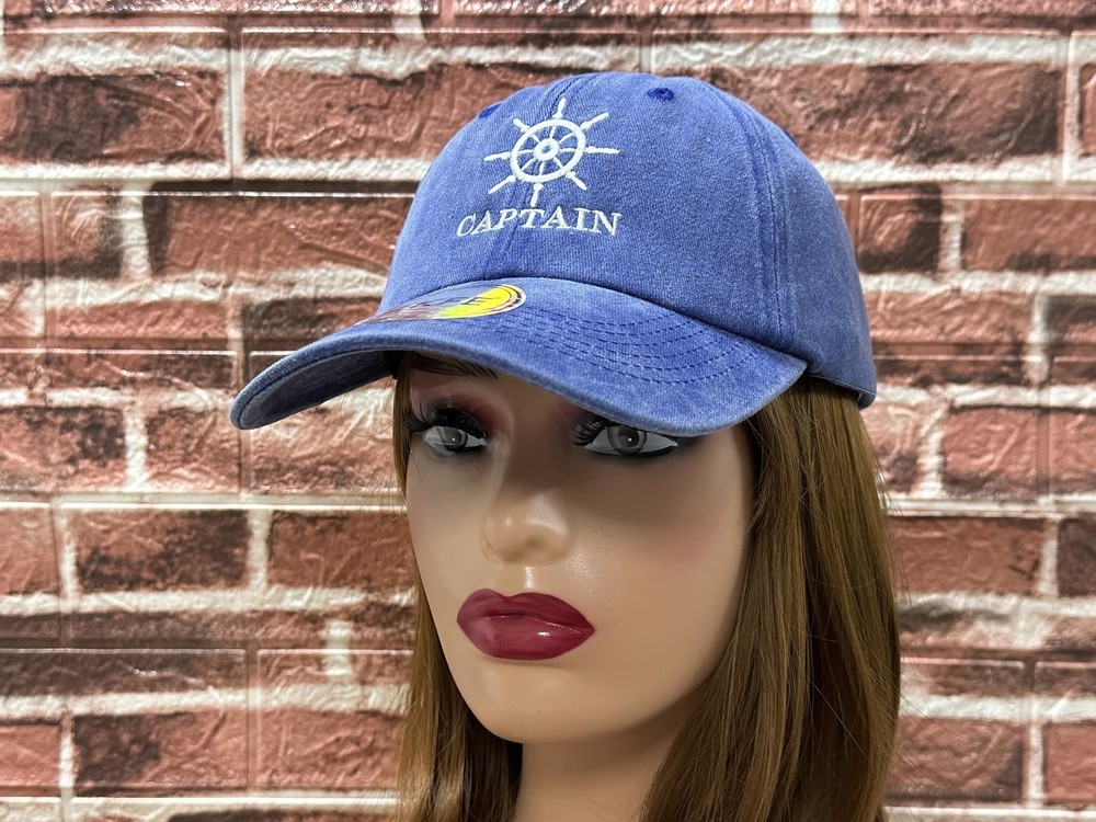Captain First Mate Crew Hats Captain (Washed Royal Blue)
