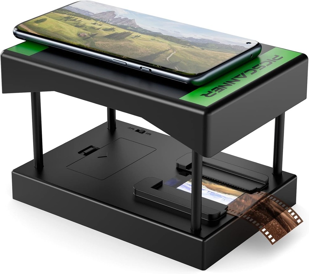 Compact 35mm Film & Slide Scanner: Foldable Design with LED Backlight